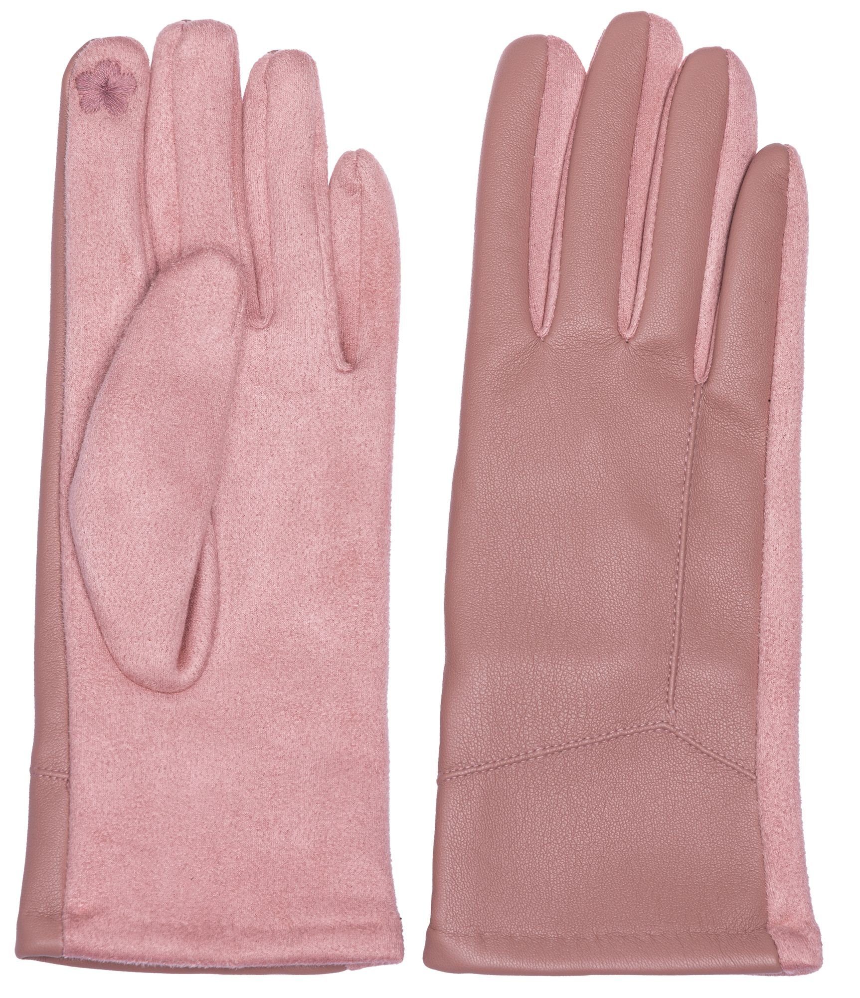 Caspar Strickhandschuhe elegante GLV015 klassisch Handschuhe rosa uni Damen