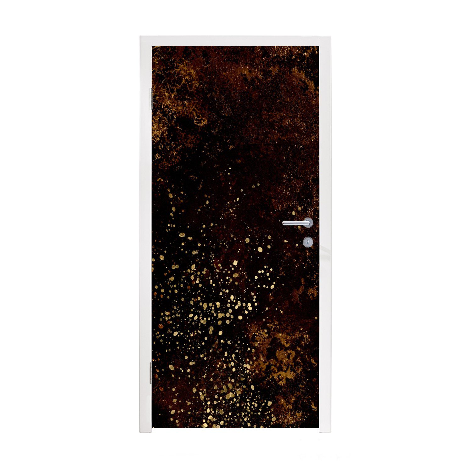 Schwarz Türtapete Matt, 75x205 Türaufkleber, Rost Fototapete - Vintage, St), (1 - - Gold für MuchoWow bedruckt, Tür, cm
