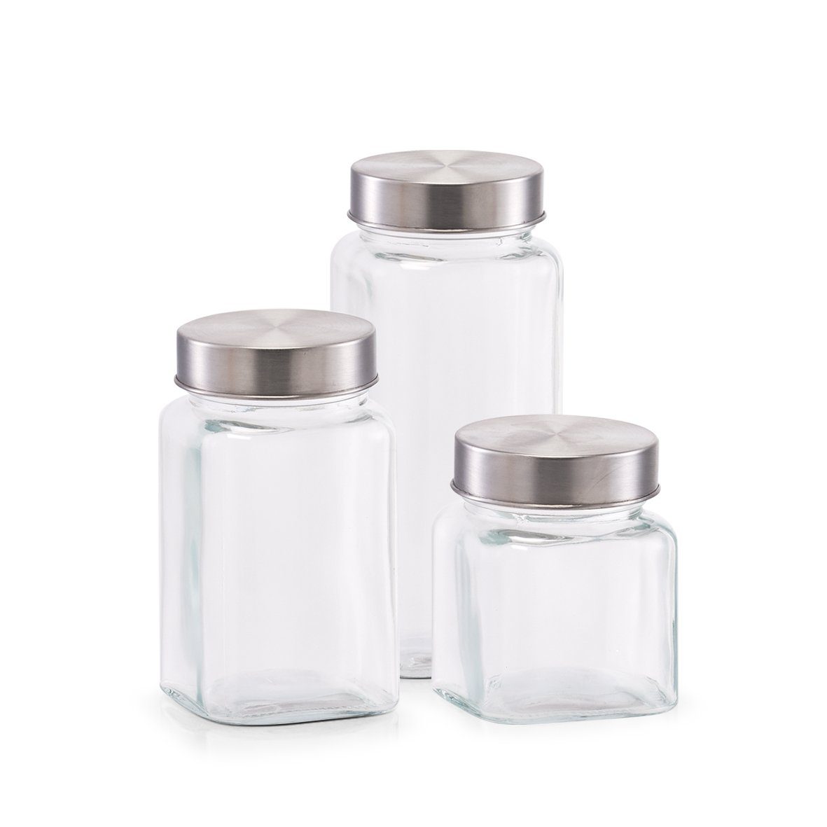 transparent, Present Glas/Edelstahl, Vorratsglas 7,5 Edelstahldeckel, x ml, 420 7,5 x Glas/Edelstahl, cm Zeller Vorratsglas m. 13