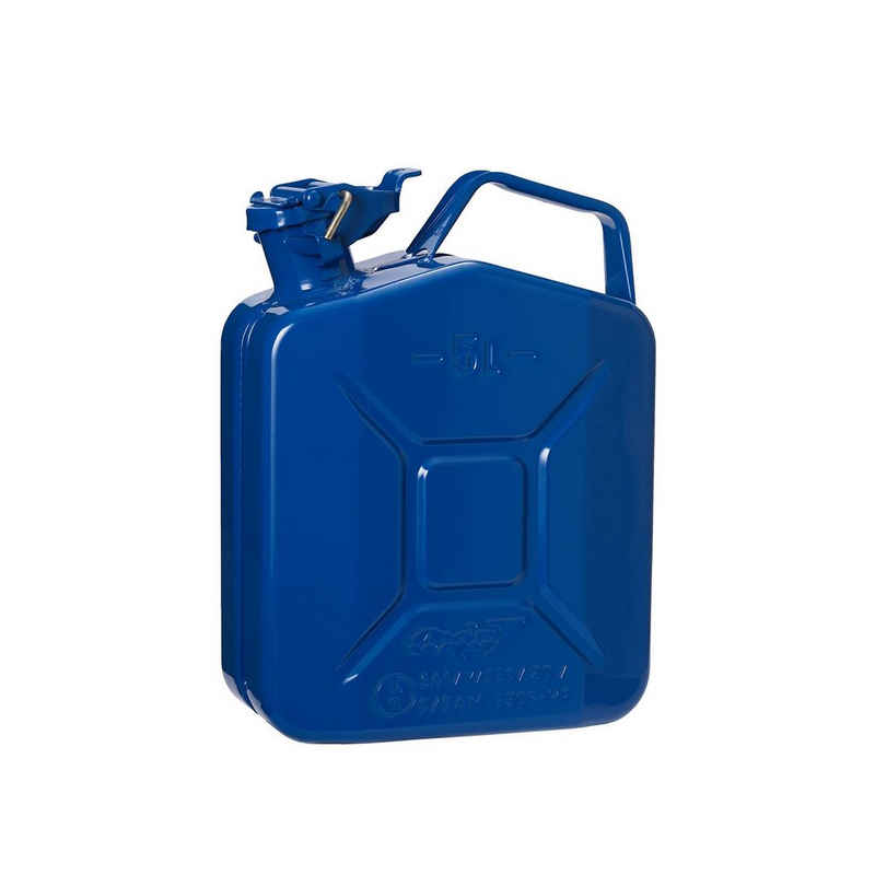 Lumaland Benzinkanister Oxid7 Metall-Kraftstoffkanister 5L Blau, Un-Zulassung Benzin & Diesel