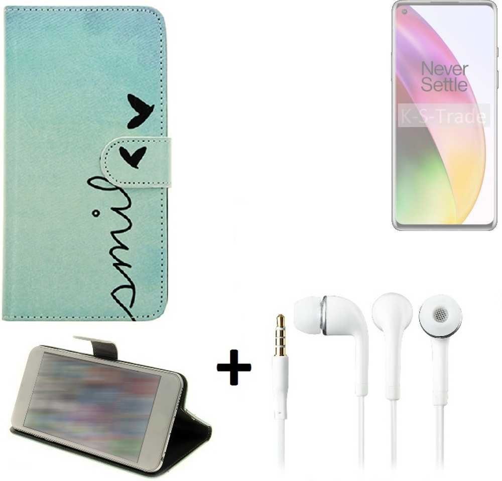 K-S-Trade Handyhülle für OnePlus 8, Schutz Hülle Handy Hülle 360° Wallet Case Schutz Hülle