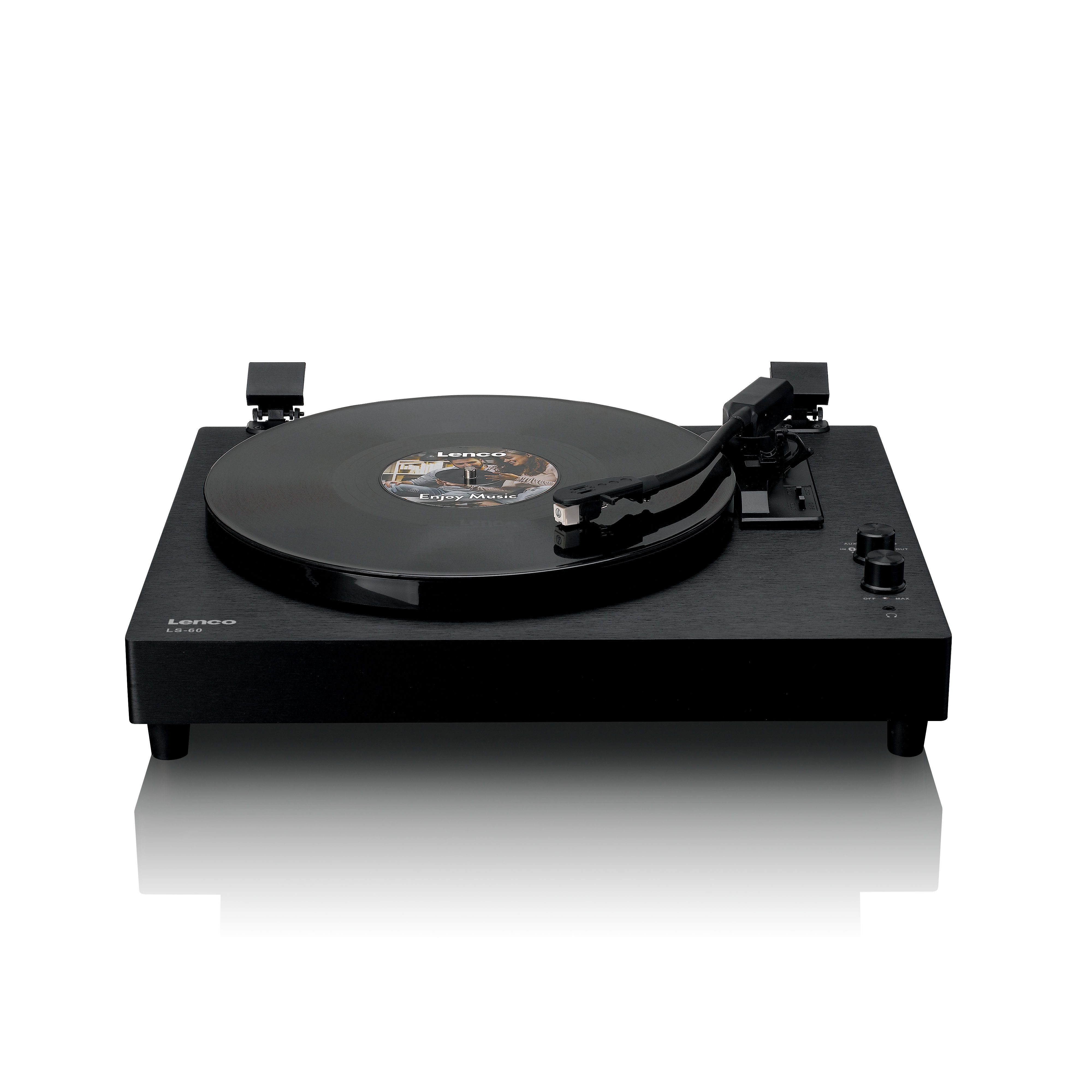 Lenco LS-60BK Plattenspieler (Riemenantrieb, Bluetooth, Bluetooth-Streaming, Bluetooth-Empfang, Cinch, Vinyl-Wiedergabe) – Bild 4 von 5