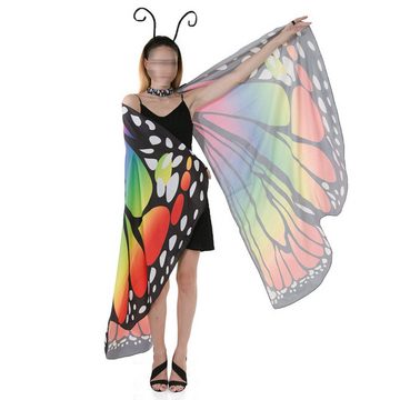 ELEKIN Partyanzug Schmetterlingskleid,Schmetterlingsumhang,Partykostüme (168*135)