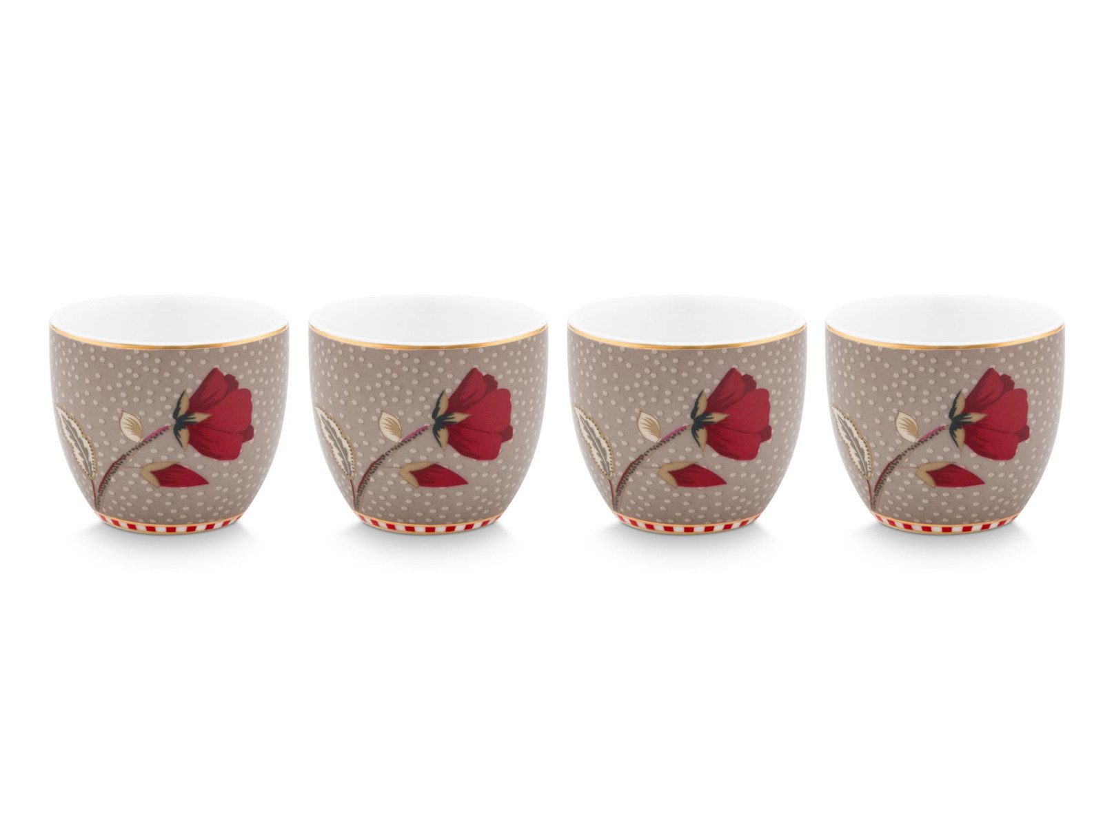 PiP Studio Eierbecher Blooming Tales Fantasy Khaki Eierbecher 4cm Set4