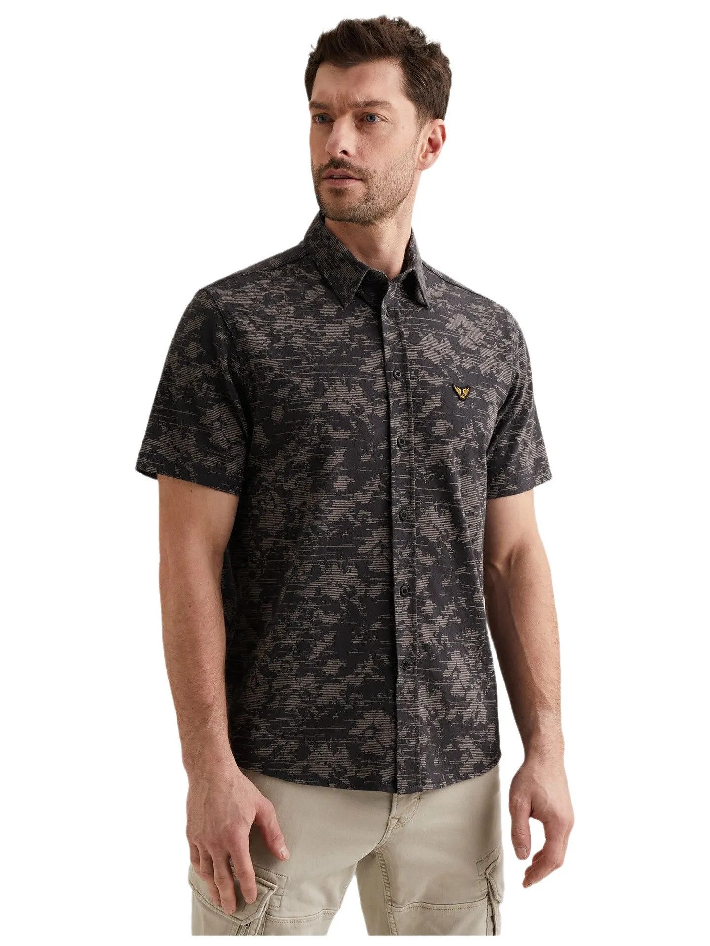 Kurzarmhemd - Shirt Aop On Jersey Pique - Freizeithemd Herren mit All over Print