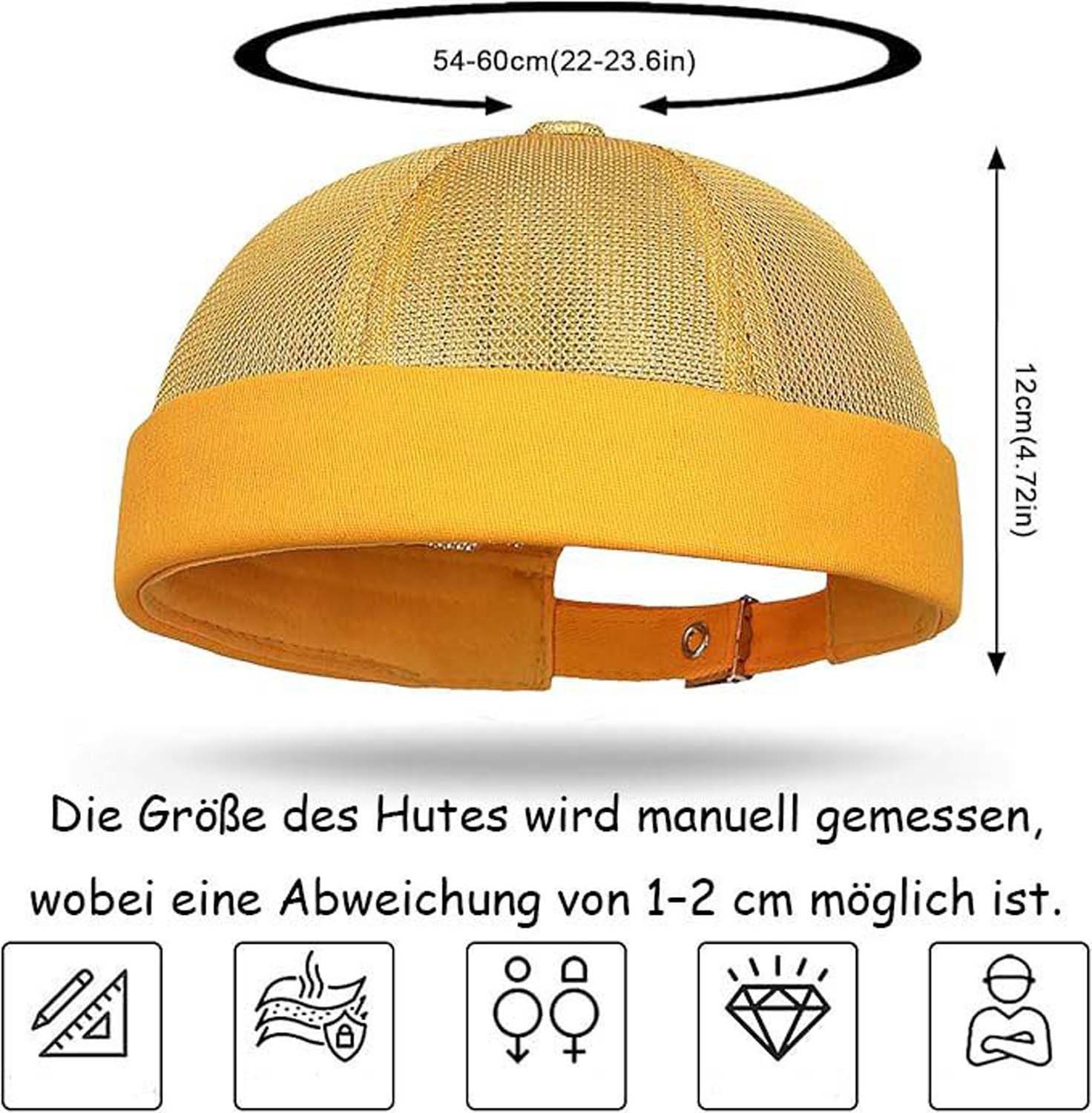 Zaewry Dockermütze Verstellbar Seemannsmütze UV-Schutz Dockermütze Sommer Hafenmütze