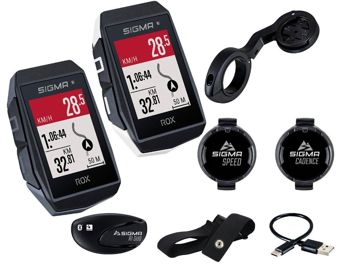 SIGMA Fahrradcomputer Rox 11.1 Evo Sensor Set GPS Bike Computer Navi Fahrradtacho Komoot