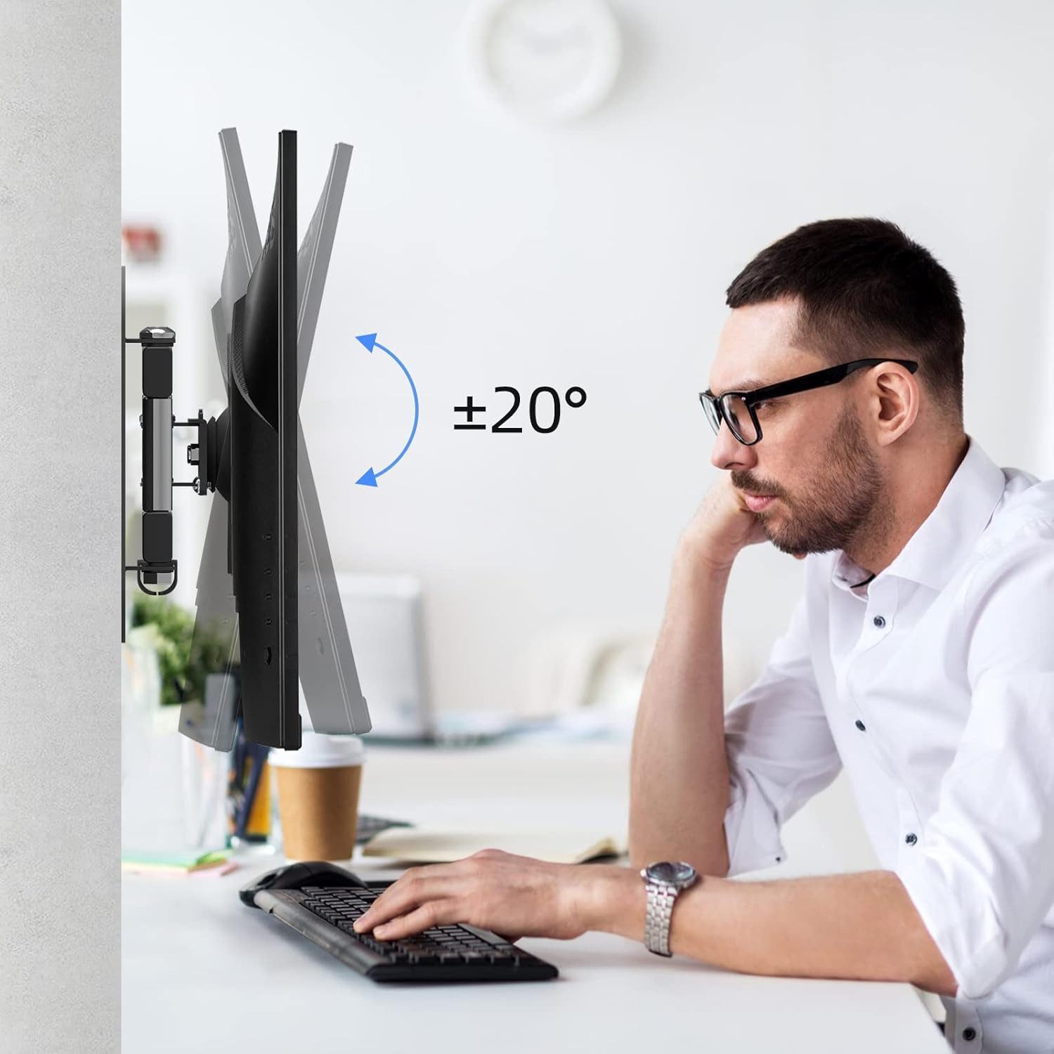 LMG Germany Monitor-Halterung Wandhalterung für 1 Monitor bis 32 Zoll, max. 13 kg, frei beweglich, (bis 32 Zoll, flexibel bewegbar, platzsparend, stabil)