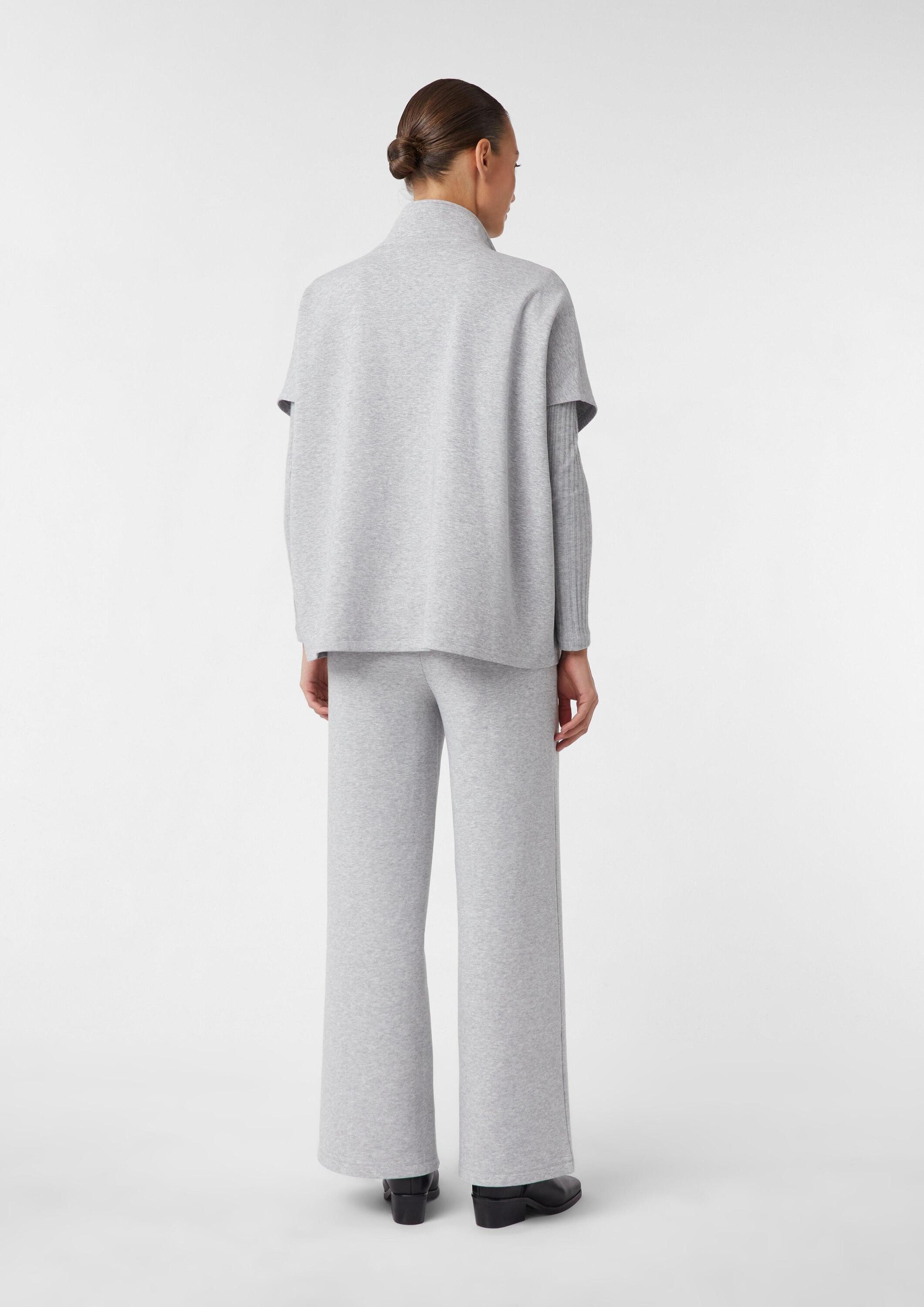 comma Sweatshirt Sweatshirt Oversized Sweatshirt-Cape mit aufgesetzten Taschen