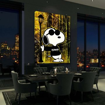 ArtMind XXL-Wandbild BE COOL - SNOOPY - SELFMADE, Premium Wandbilder als Poster & gerahmte Leinwand in 4 Größen, Wall Art, Bild, Canva