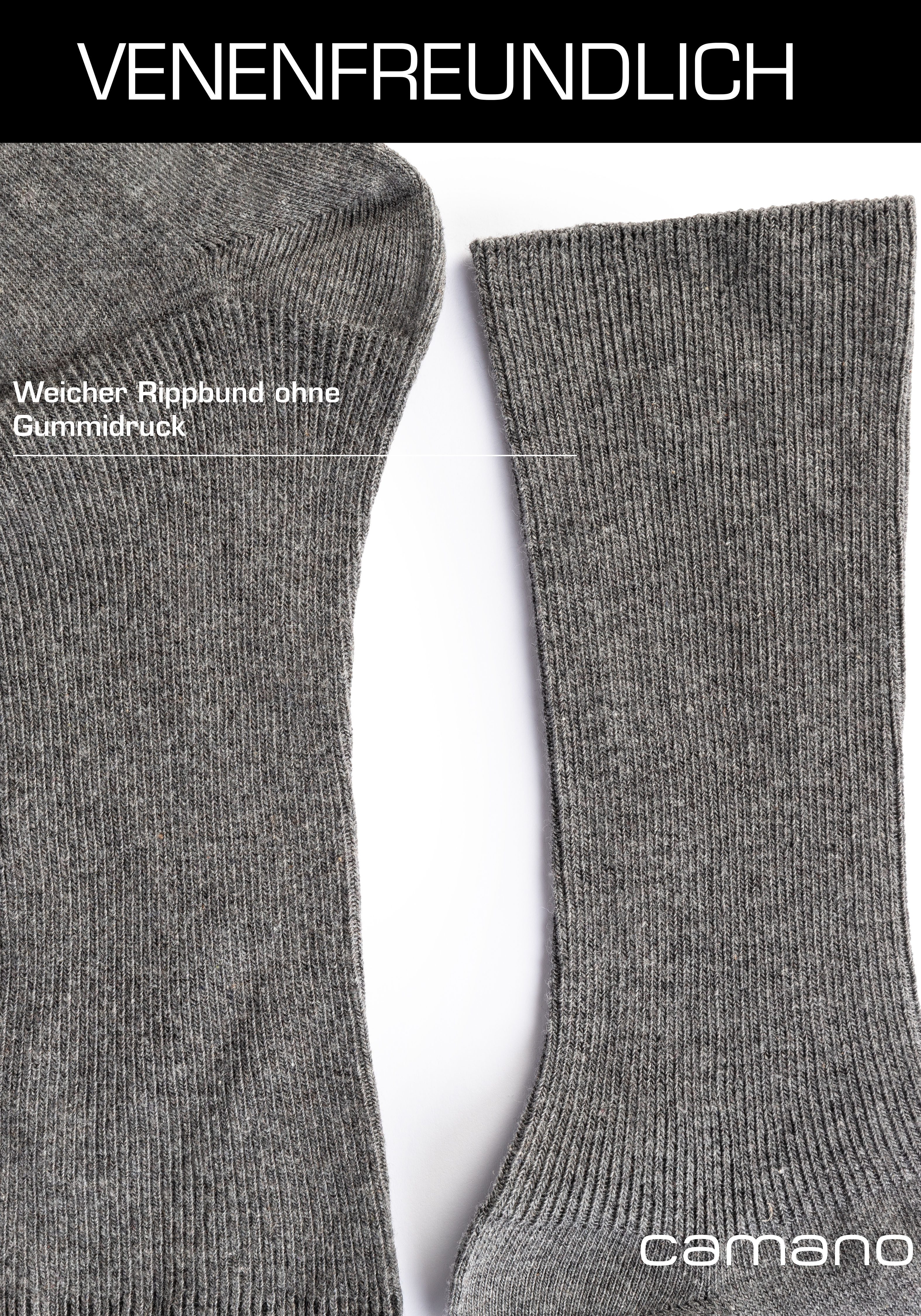 Camano Socken comfort (4-Paar, 4 Paar) superweiche Bündchen, venenfreundliche Socken