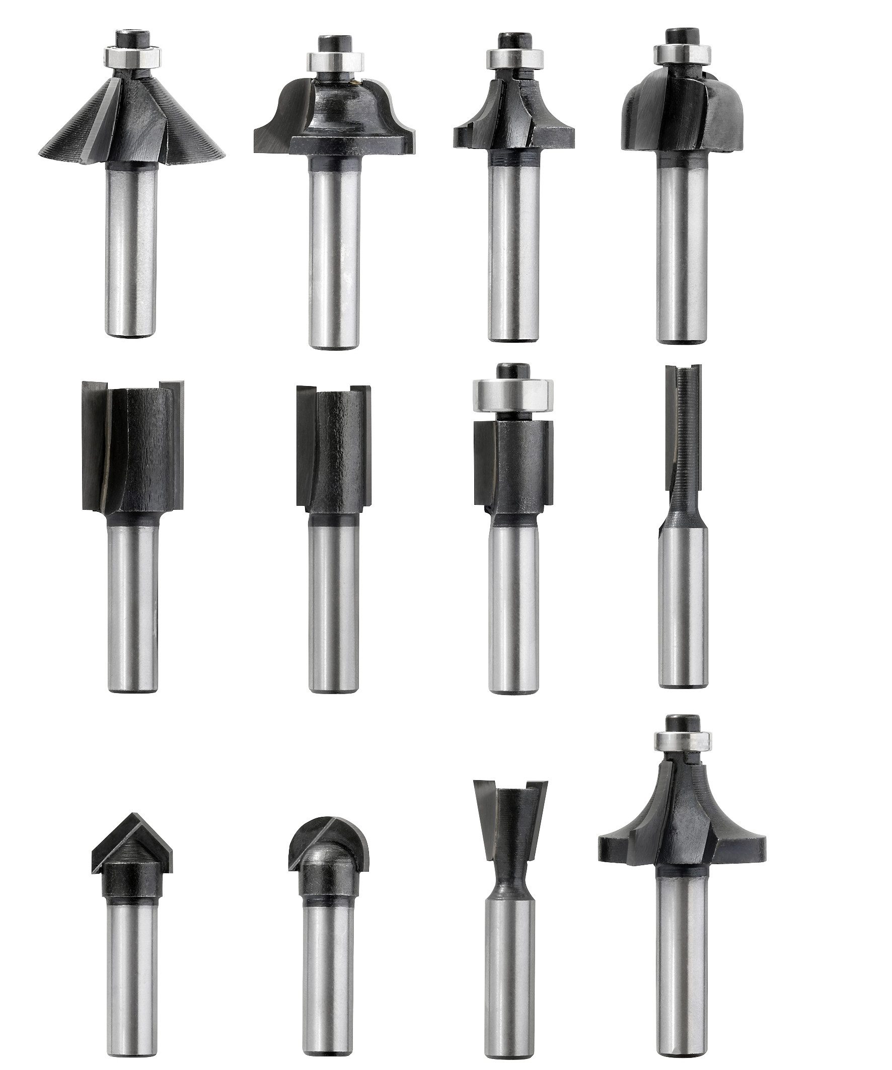 kwb Bohrer- und Bit-Set, Oberfräser-Set, 12-teilig, (V-Nutfräser, Hohlkehlf günstig online kaufen