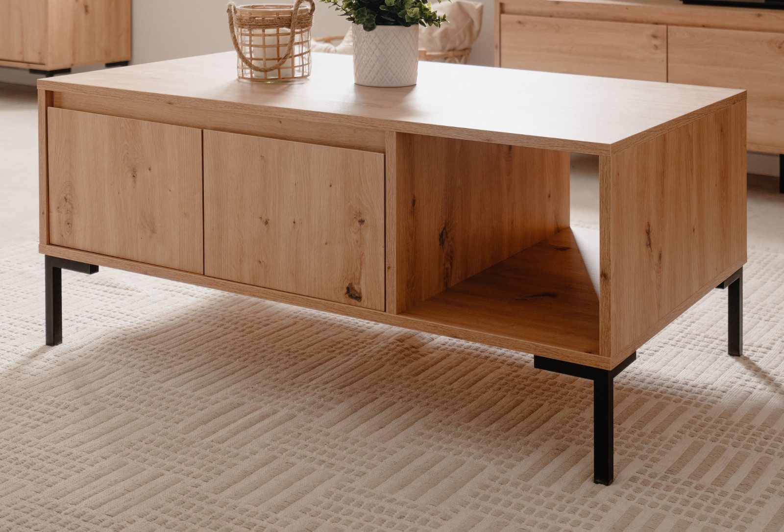 Furn.Design Couchtisch Bastia (Wohnzimmertisch in Eiche günstig online kaufen