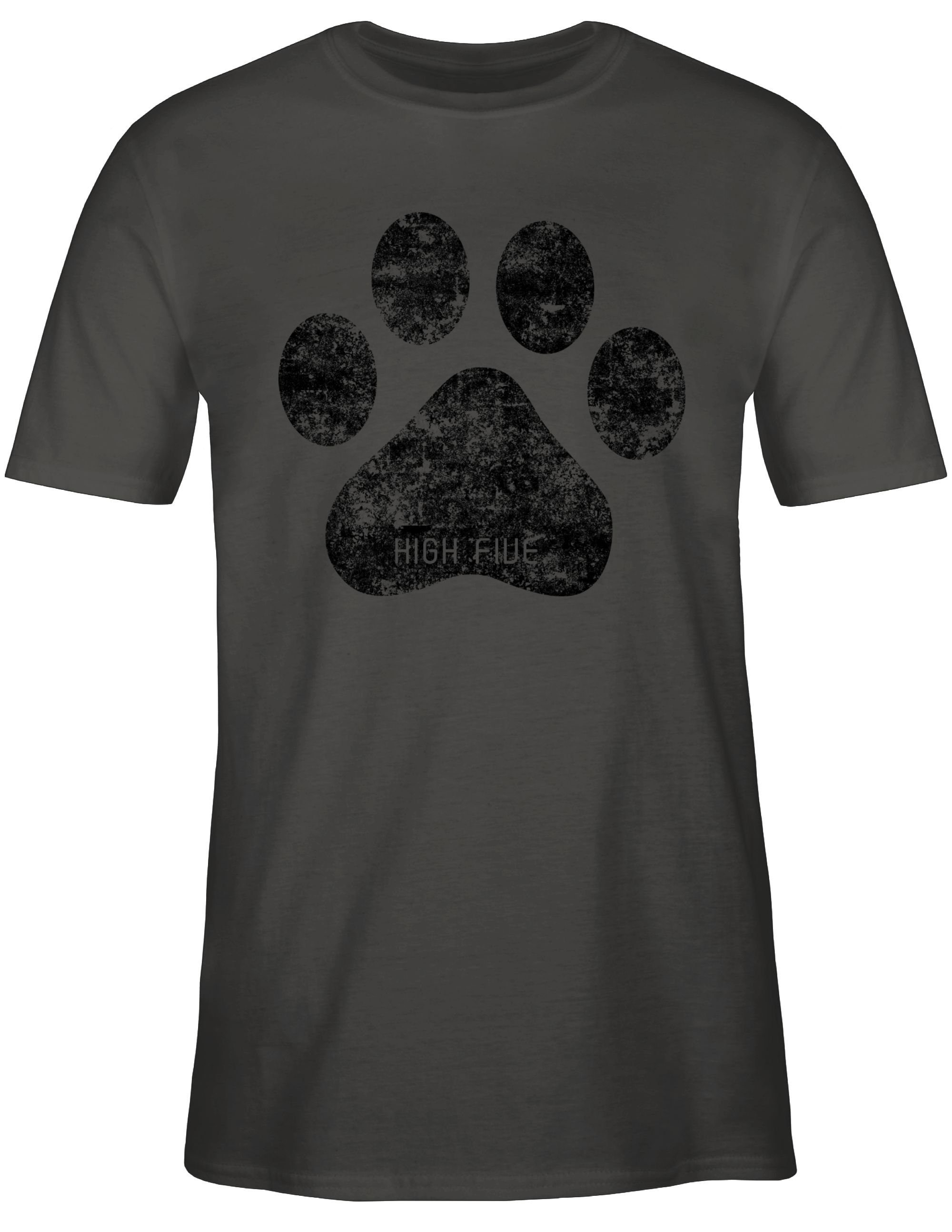 Geschenk Hunde Five Pfote Shirtracer Dunkelgrau für Hundebesitzer T-Shirt 1 High