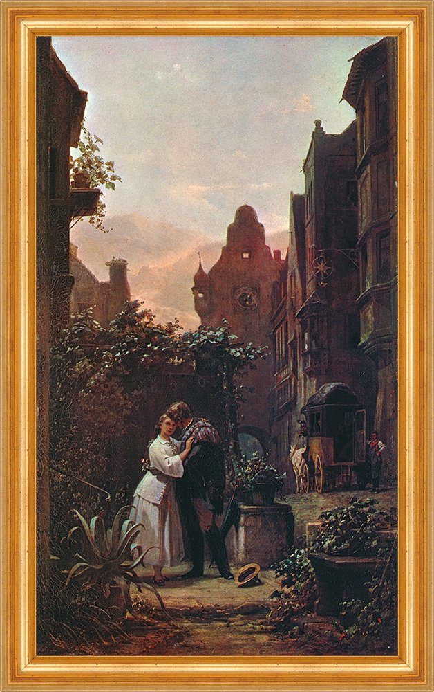 BillerAntik Kunstdruck Der Abschied Carl Spitzweg Liebespaar goldener Stern Trennung H A3 013, (1 St)