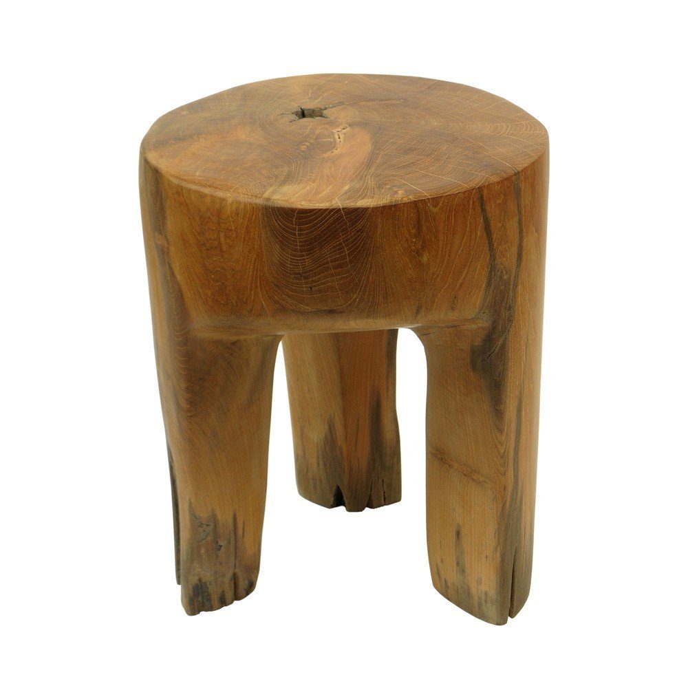 wohnfreuden Sitzhocker Teakholz Hocker geschliffen braun rund 30 cm, 1013 günstig online kaufen