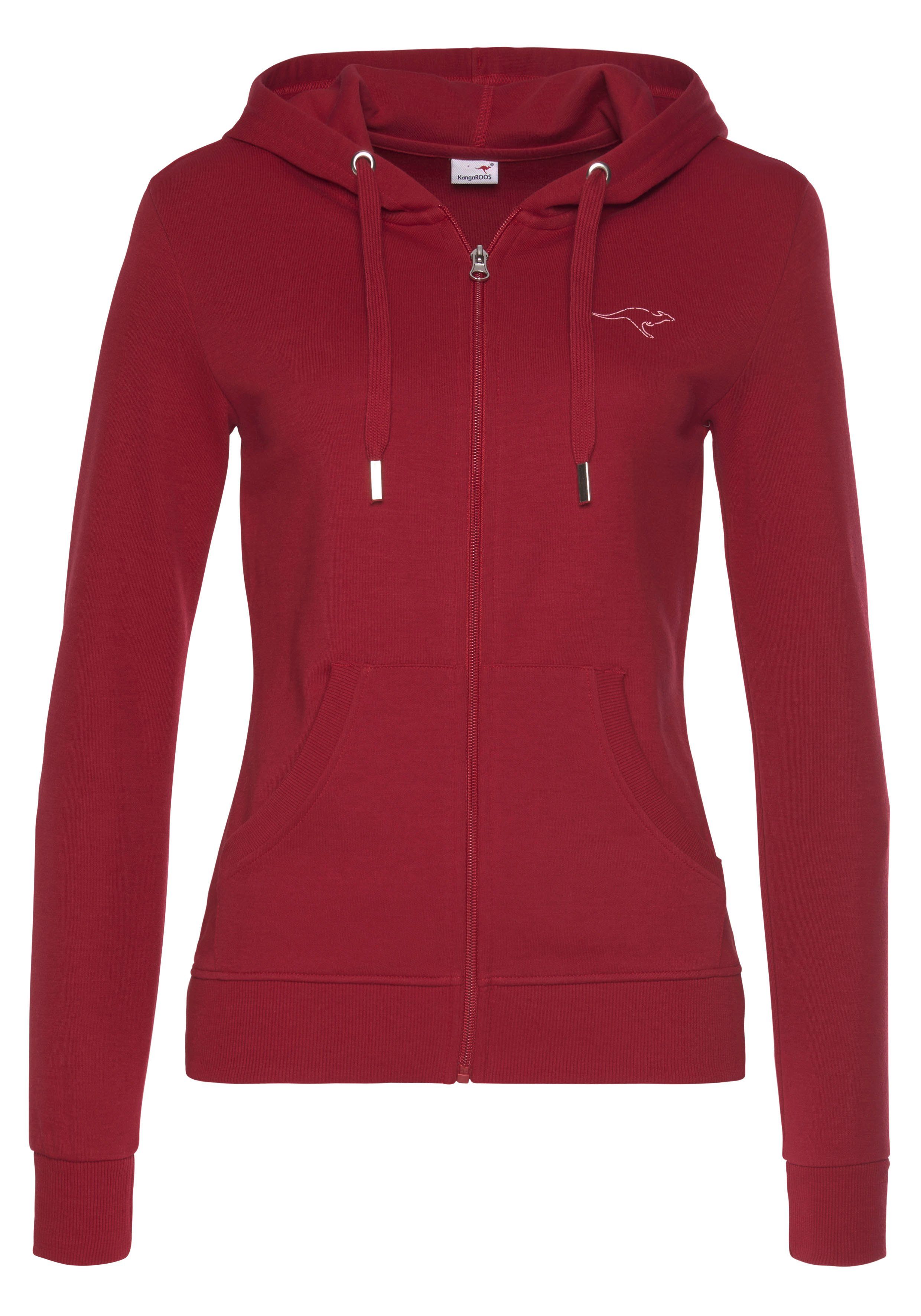 KangaROOS Sweatjacke mit auf dem Logodruck Loungeanzug großem Rücken, rot