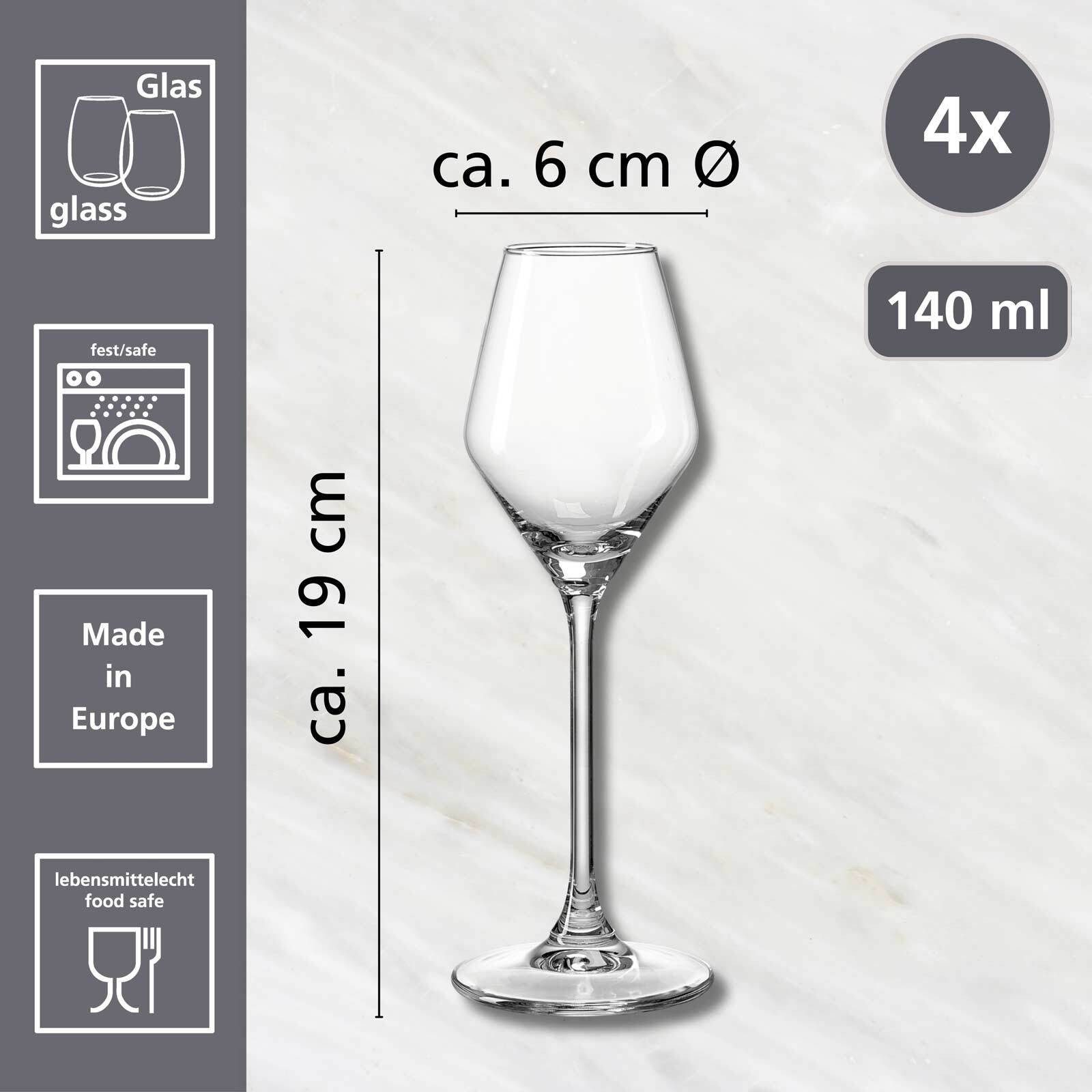 Ritzenhoff & Breker Likörglas Rumba Likörgläser 140 ml 4er Set, 4-tlg., Glas