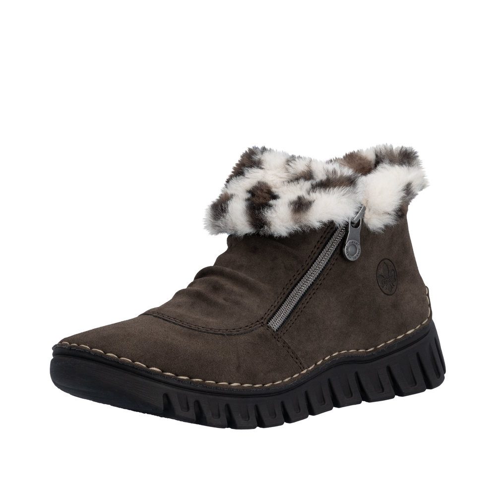 Rieker 57551-25 Stiefelette Gefütterter Kurz-Stiefel mit Doppelreißverschluss