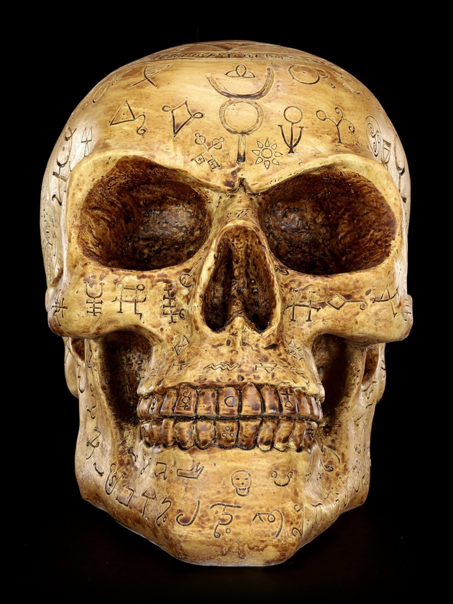 Figuren Shop GmbH Dekofigur Totenkopf - Necromancien - Gothicdeko Fantasydeko