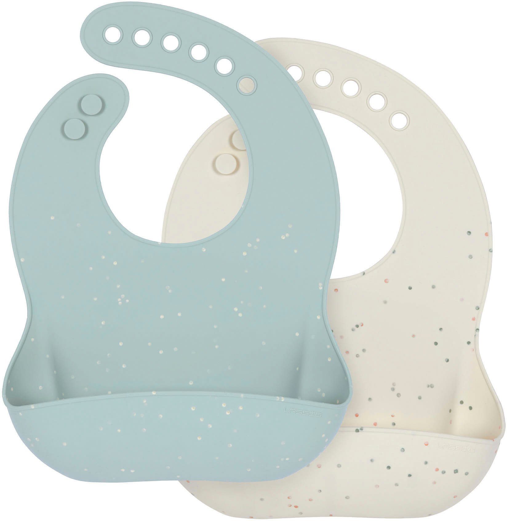 LÄSSIG Lätzchen Silicone Bib, Blue/Nature