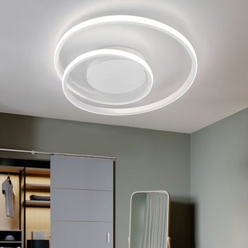 etc-shop LED Deckenleuchte, LED-Leuchtmittel fest verbaut, Warmweiß, LED Decken Lampe weiß Ring Design Strahler Wohn Schlaf Zimmer Leuchte