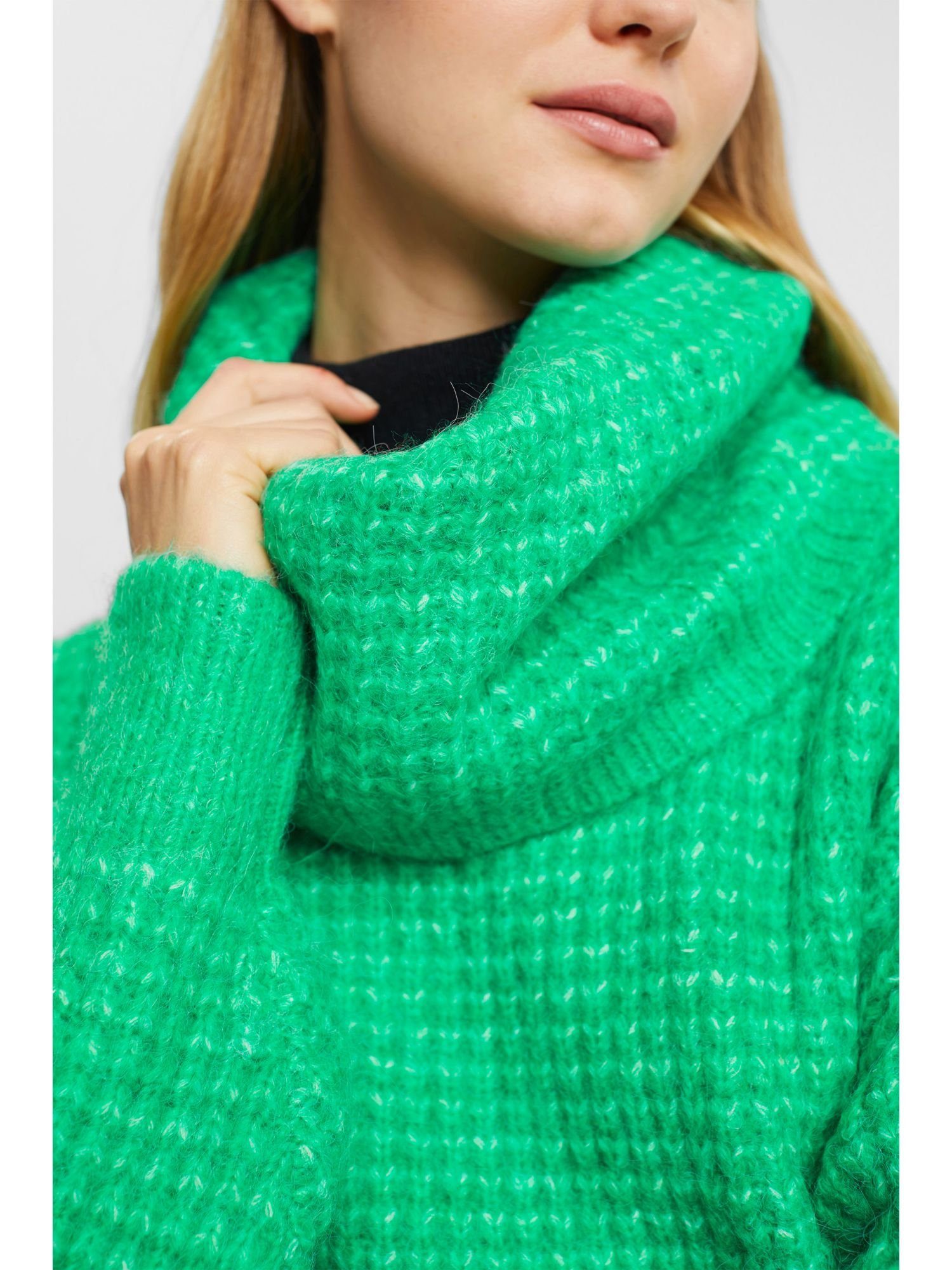 Esprit Collection Rollkragenpullover Turtleneck-Pullover in GREEN Chunky-Optik LIGHT