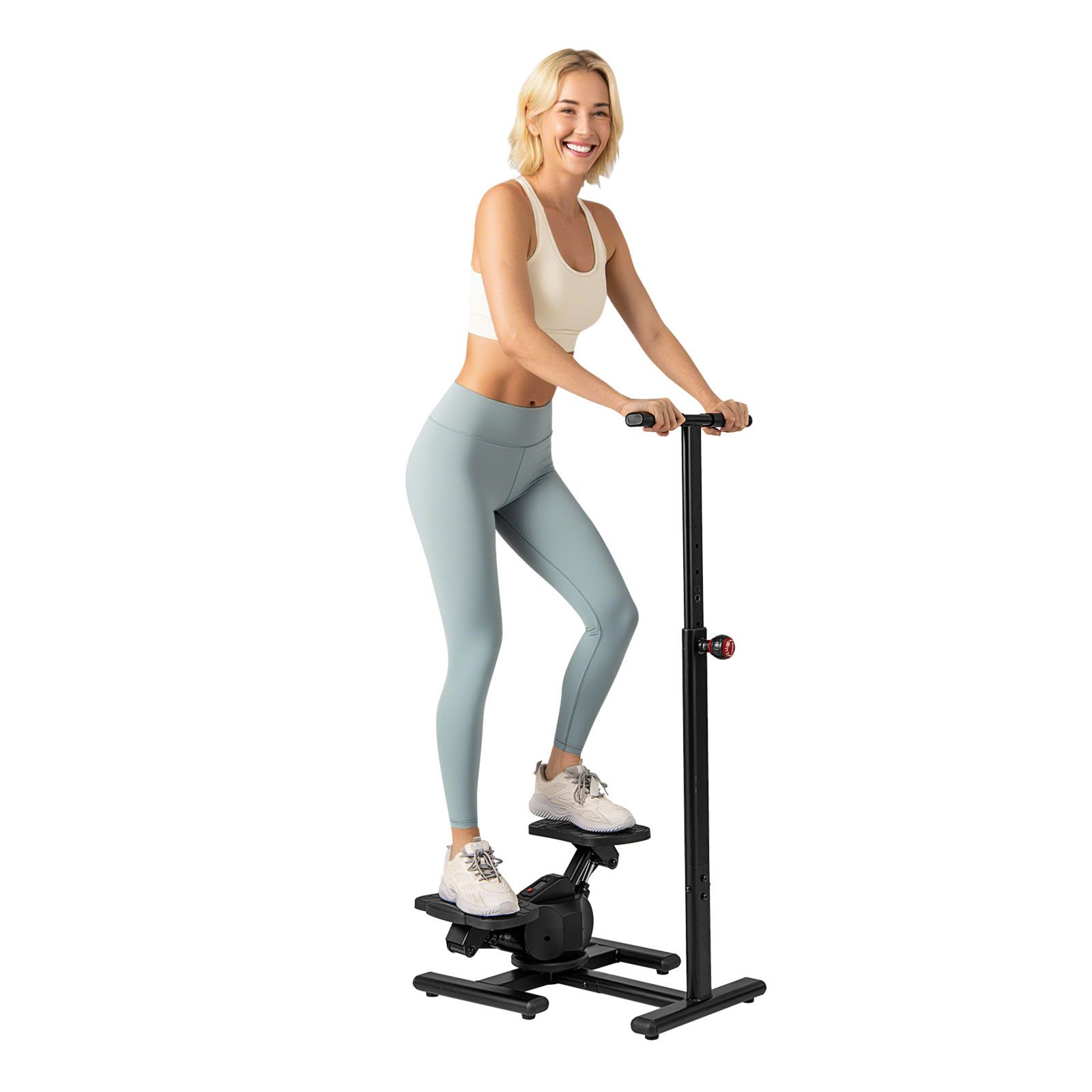 COSTWAY Stepper, Treppensteiger mit höhenverstellbarem Lenker, bis 136 kg