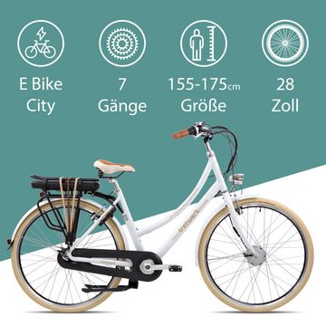 Tretwerk E-Bike E-Classic, 7 Gang, Nabenschaltung, Frontmotor, E Bike Damen Fahrrad 28 Zoll Pedelec 155 - 175 cm retro Elektrofahrrad