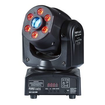PURElight LED Scheinwerfer, MUVY Halo Mini, LED Spotlight, RGBW, Gobos, Farben, Prisma, DMX Steu