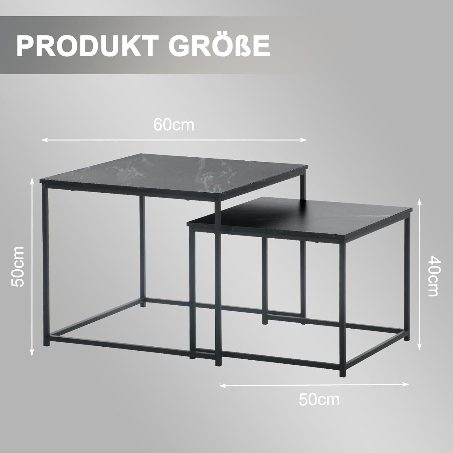 BIGTREE Couchtisch 2er Set Couchtisch quadratisch günstig online kaufen