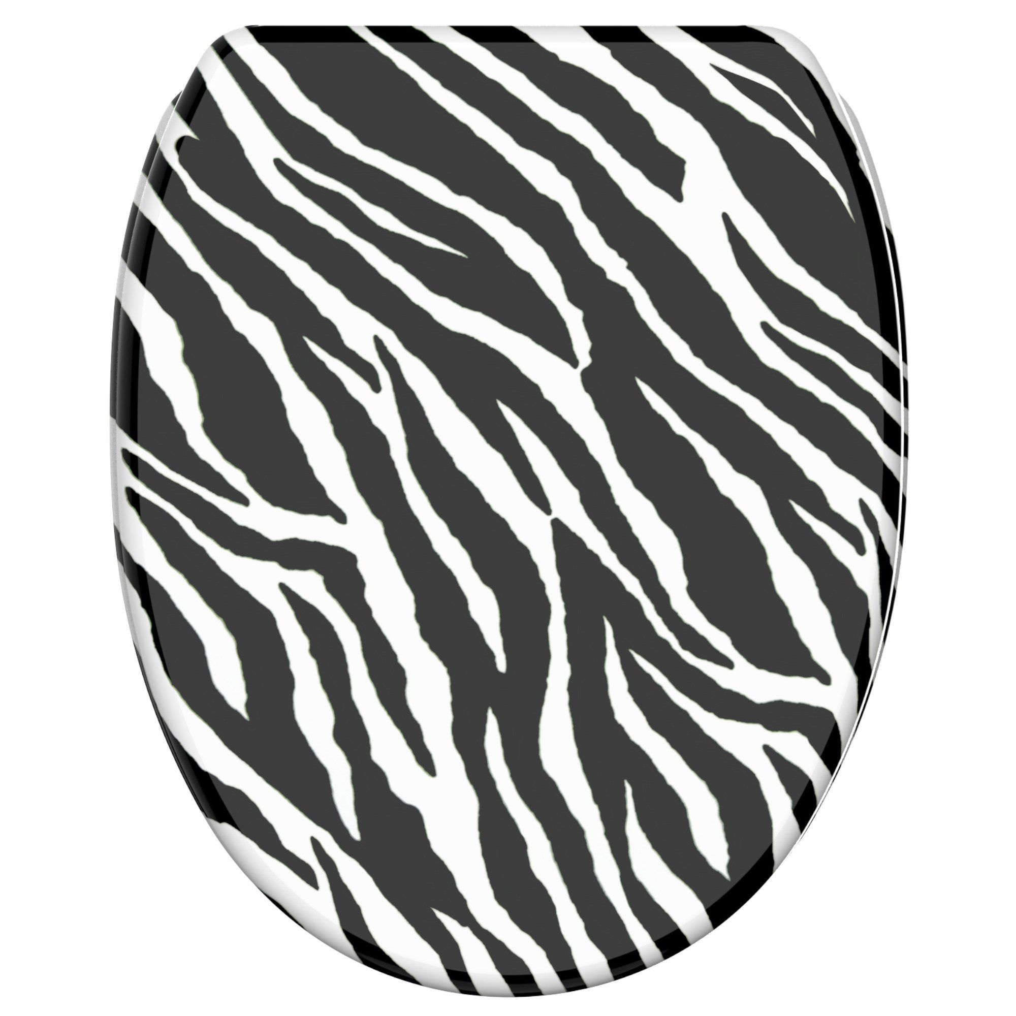 WC-Sitz Zebra Look mit Absenkautomatik & Quick Release