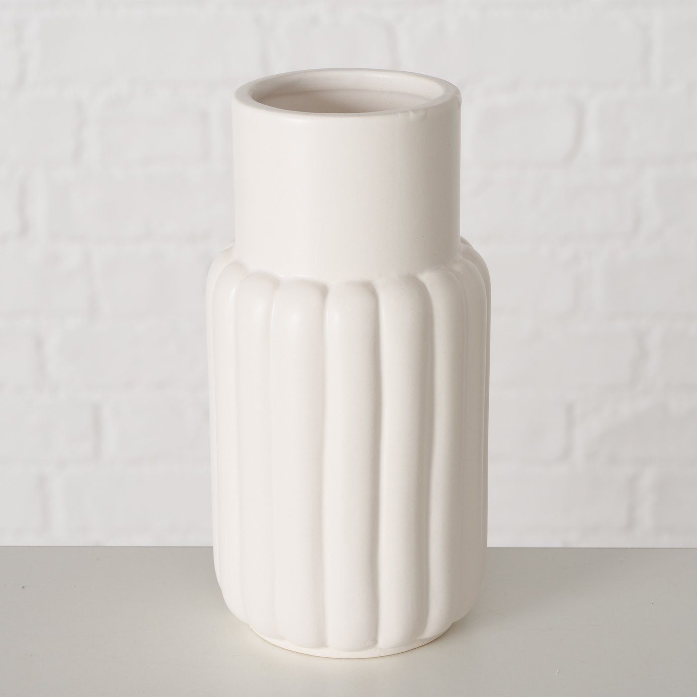 BOLTZE Keramik weiß Vase in " Set "Mirabella H15cm, 2er aus Dekovase