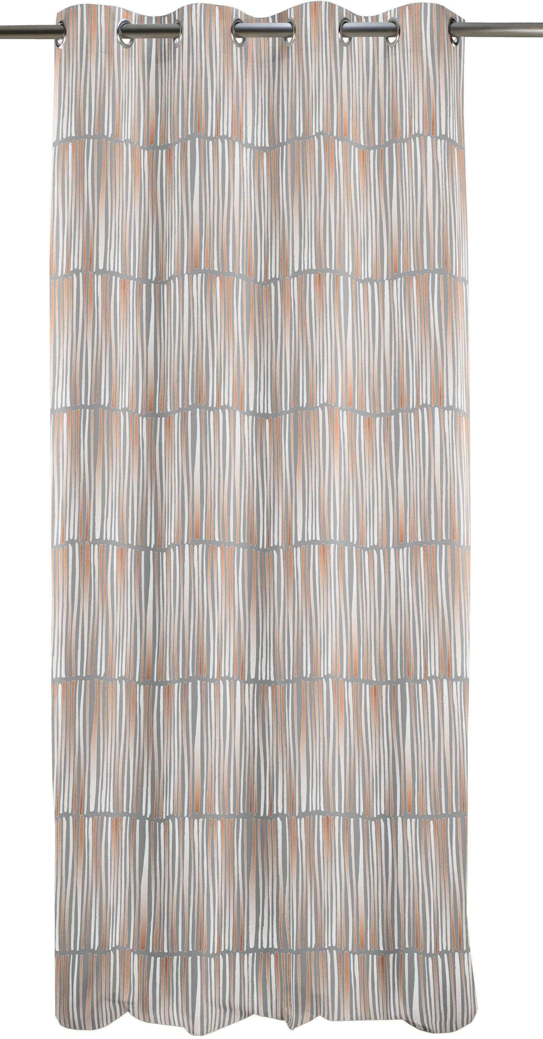 transparent, mit anthrazit Linea, Ösen Ösenschal (1 Linea, Metallösen Gardine Ausbrenner, HxB: APELT, St), 245x122,