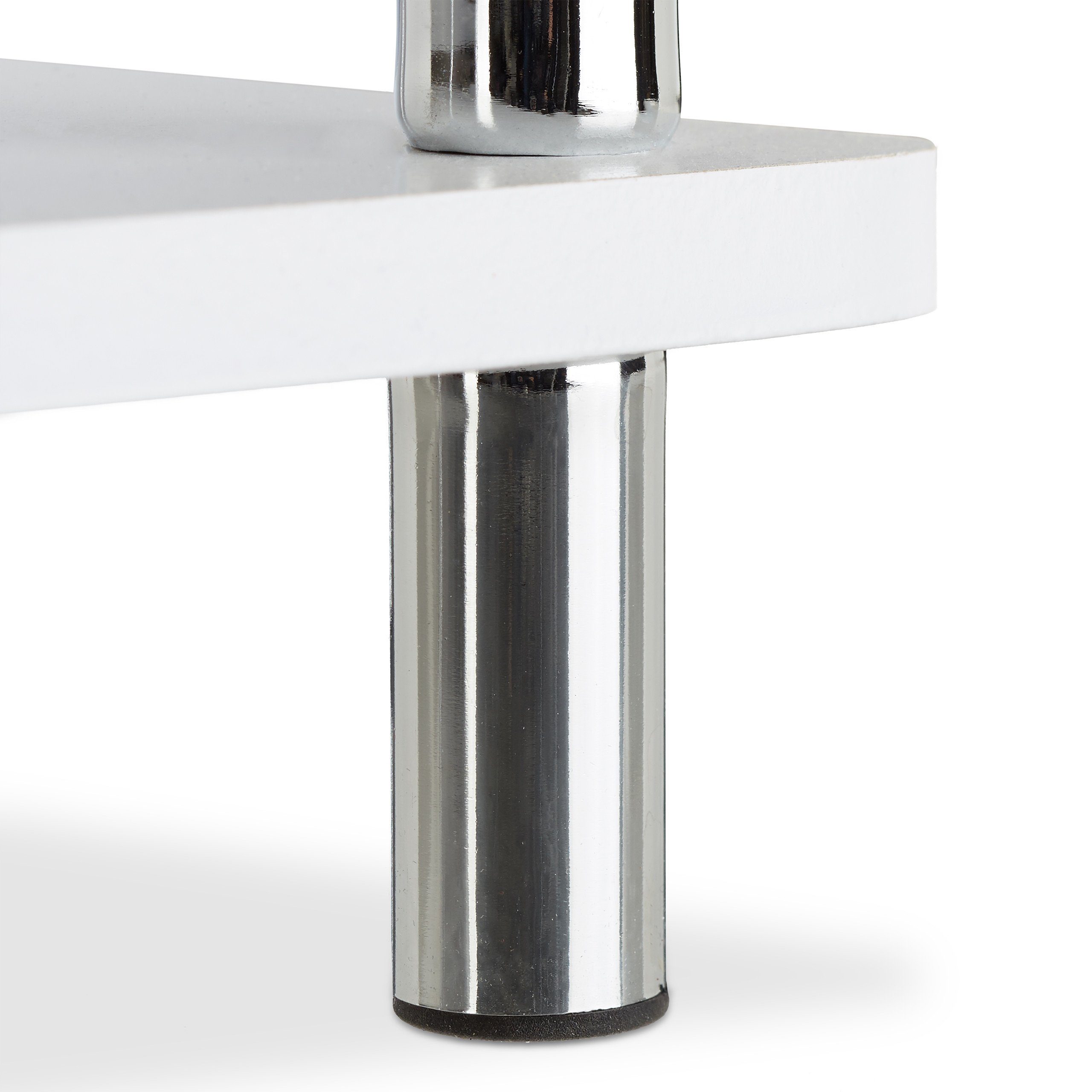 relaxdays TV-Regal Fernsehtisch weiß mit Rollen