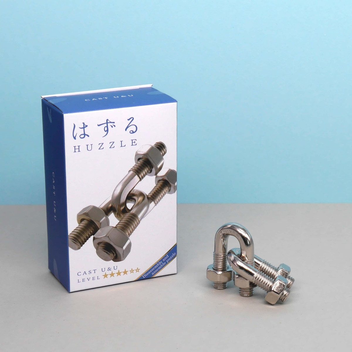 Hanayama Spiel HUZZLE CAST U&U - schwieriges Geduldspiel, Knobelspiel, Metallpuzzle