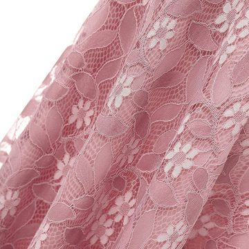 BlauWave Babydollkleid Minikleid Kurzes Brautjungfernkleid für Damen (1-tlg., A-Linien-Kleid,Eleganz Midikleid) Feine Spitzenverzierungen, die dem Kleid einen Hauch von Raffinesse.