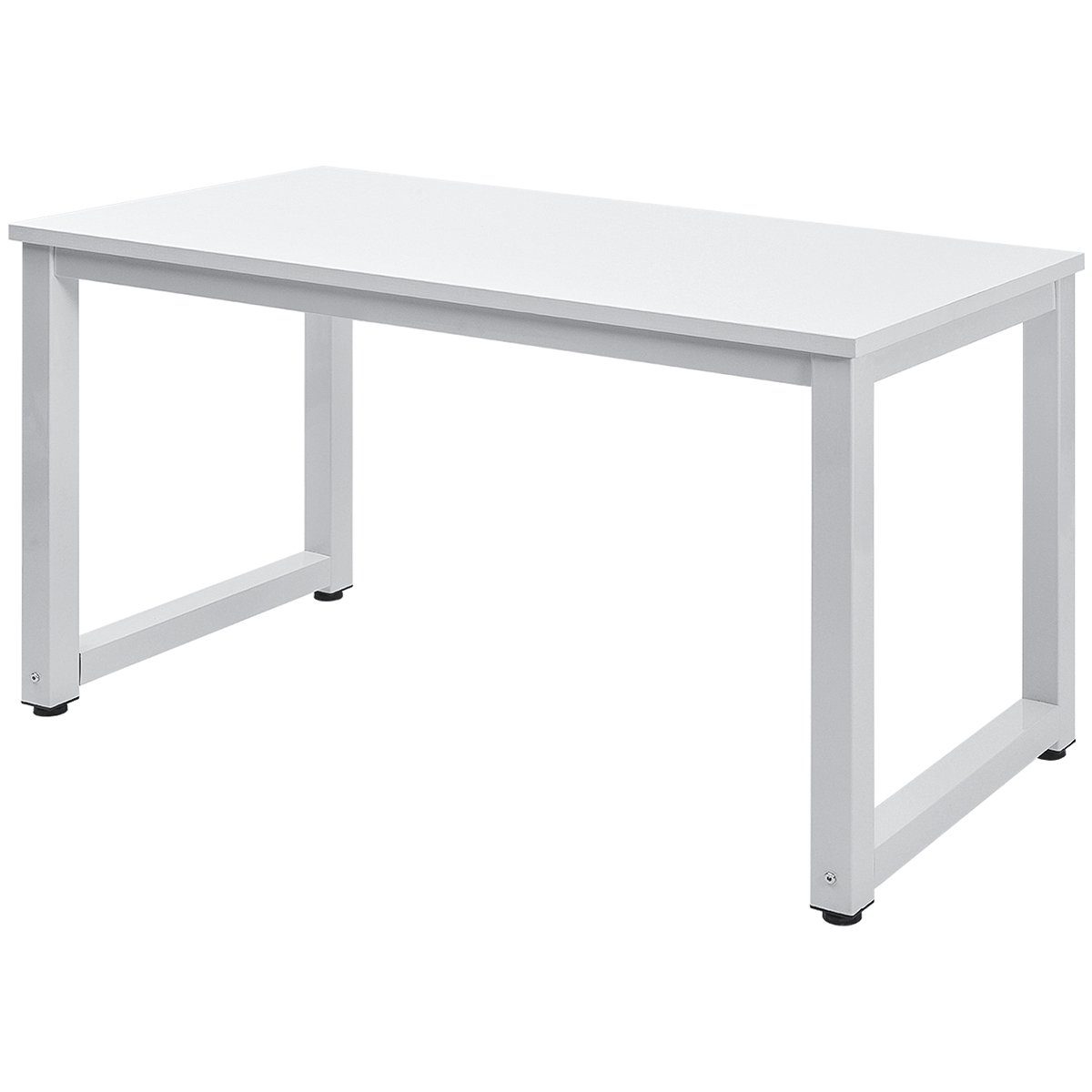 WISHDOR Computertisch Schreibtisch Klasse Qualitäts-Spanplatten modern Bürotisch cm E1 Computer-Tisch Weiß Stabile Arbeitstisch PC-Tisch in Stahl-Beinen), 120*60*75 (Holz