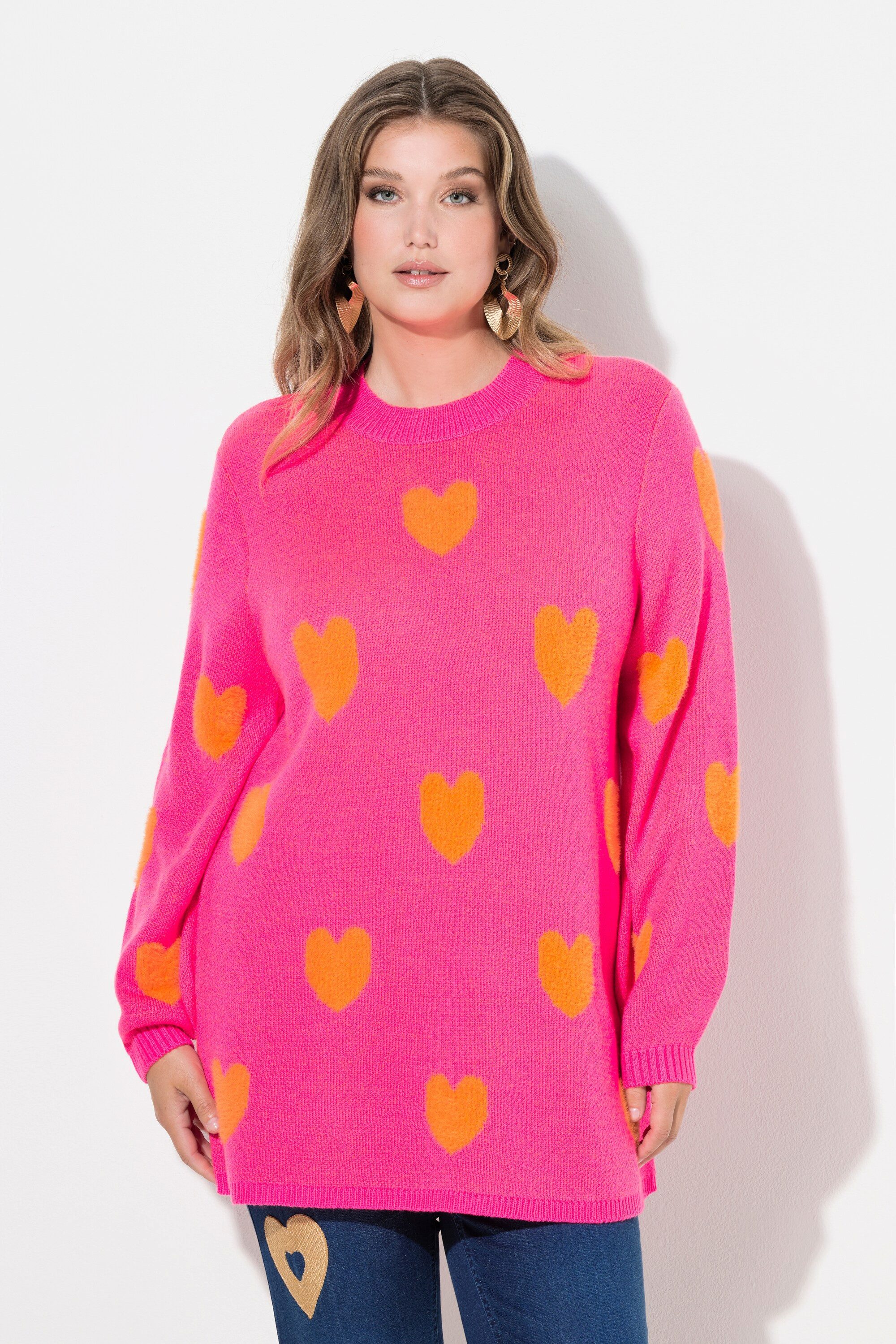 MIAMODA Rollkragenpullover Pullover bequeme Passform Herzen Stehkragen günstig online kaufen