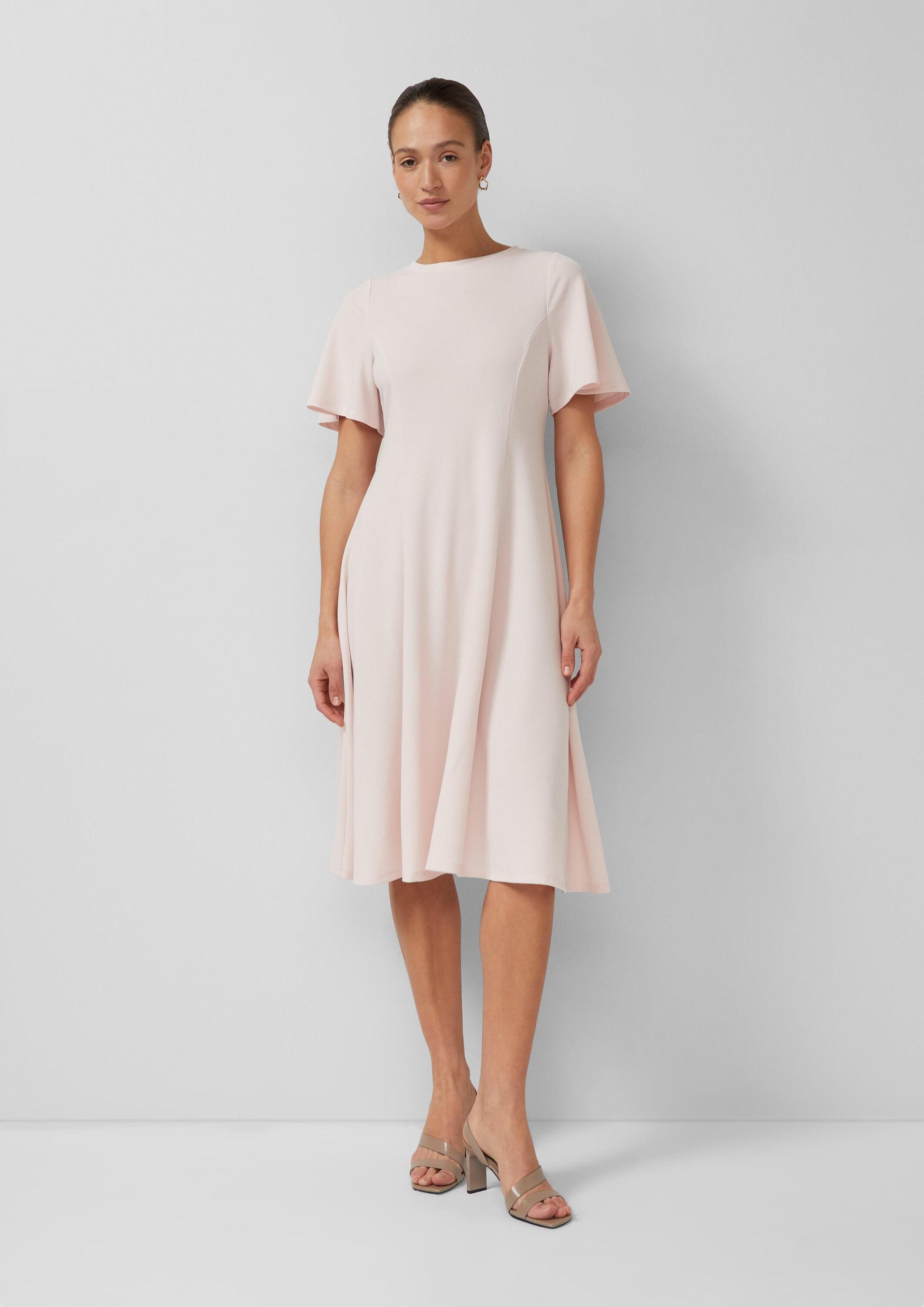 s.Oliver Midikleid Kleid Ausgestelltes Midi-Kleid mit Schleifen-Detail