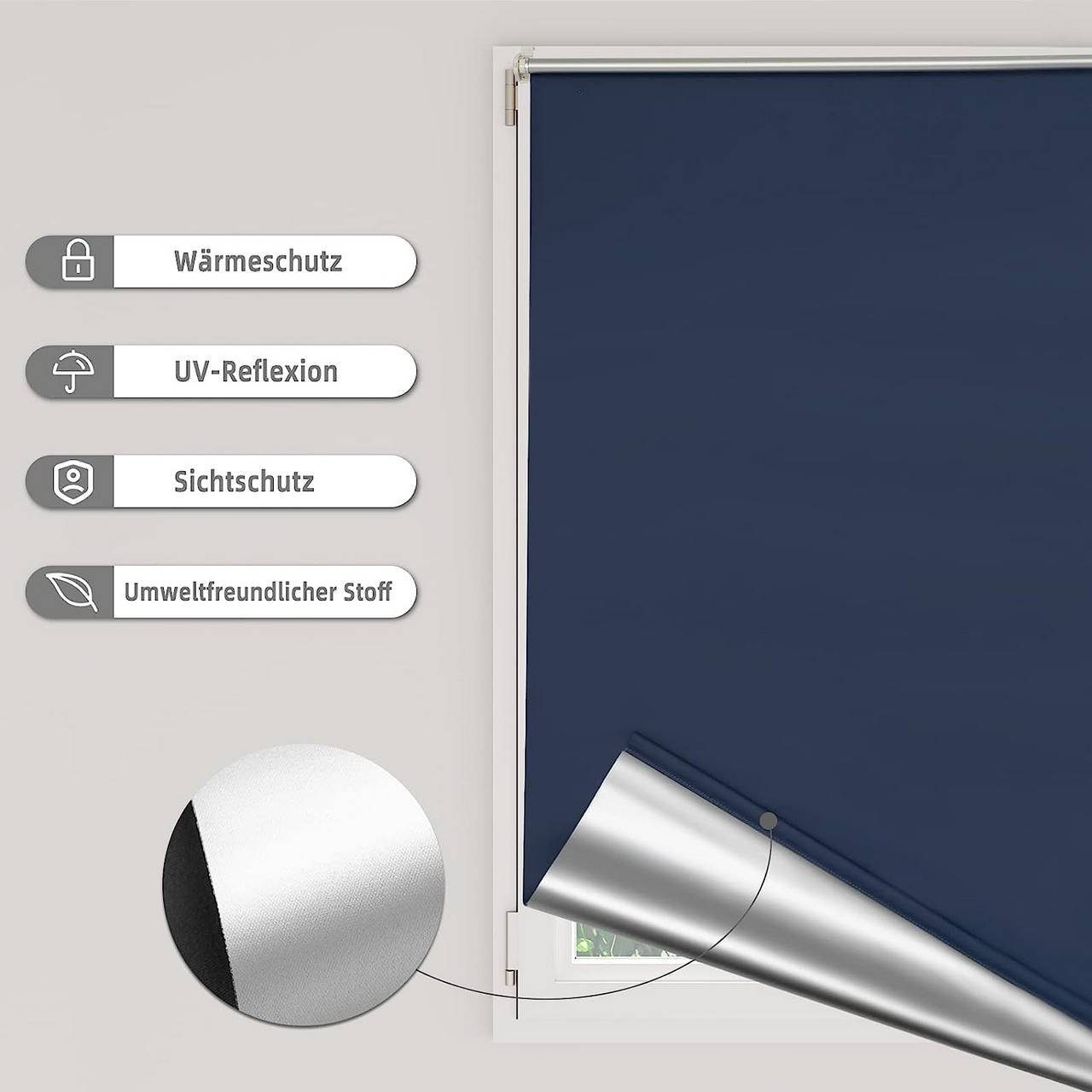 Verdunklungsrollo, Woltu, verdunkelnd, verspannt, Klemmfix, ohne günstig online kaufen