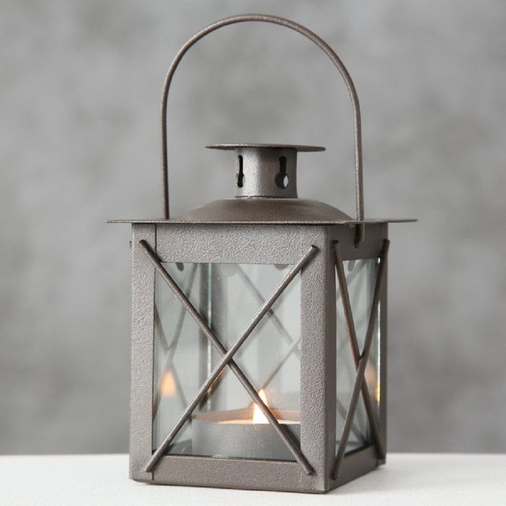 BOLTZE Kerzenlaterne Laterne Farol braun Eisen Höhe 10,5 cm günstig online kaufen