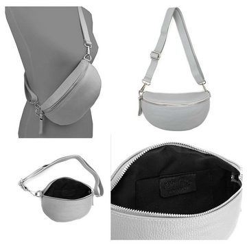 ITALYSHOP24 Bauchtasche Made in Italy Damen Leder Gürteltasche Hüfttasche Brusttasche Bodybag (Spar-Set aus einer Tasche mit dem Ledergurt), Handytasche