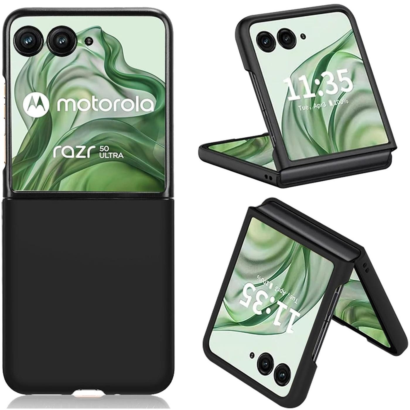 CoolGadget Handyhülle Black Series Handy Hülle für Motorola Razr 50 Ultra 6,9 Zoll, Edle Silikon Schlicht Robust Schutzhülle für Razr 50 Ultra Hülle