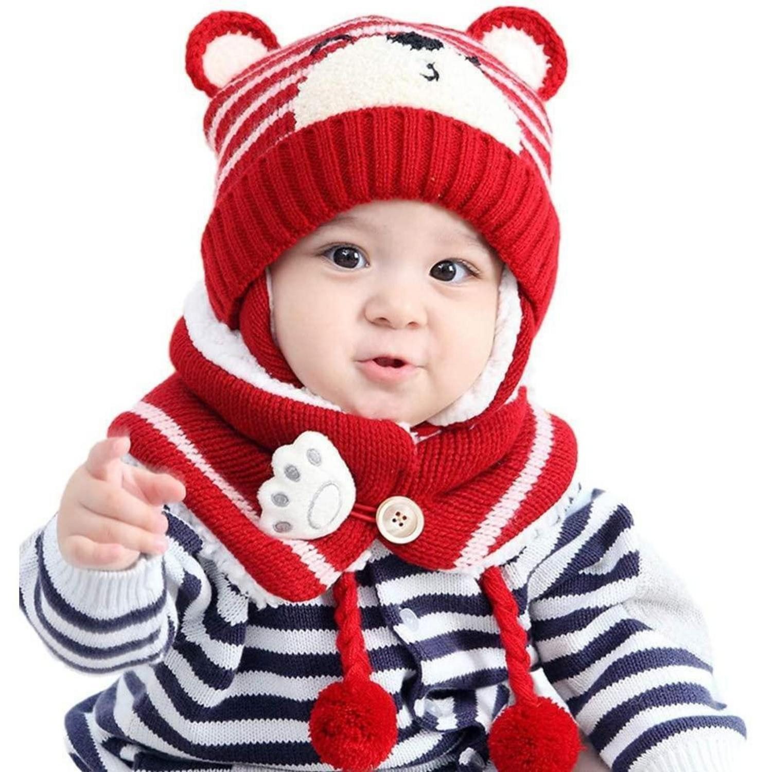 LuxusKollektion Strickmütze Baby Winter Mütze Schal Set 6-24 Monate (1-St)