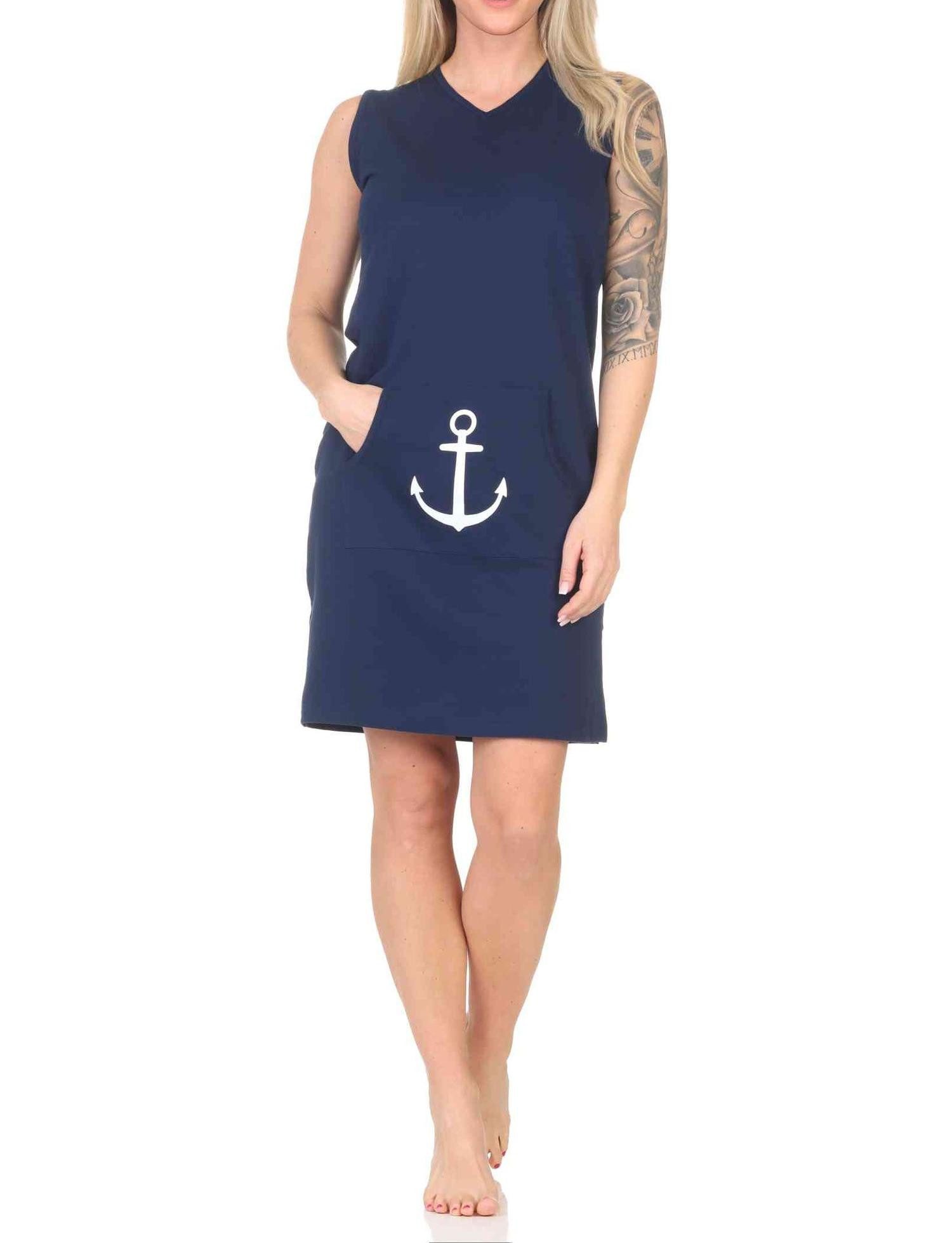 Normann Nachthemd Normann Damen Nachthemd Strandkleid in maritimer Optik