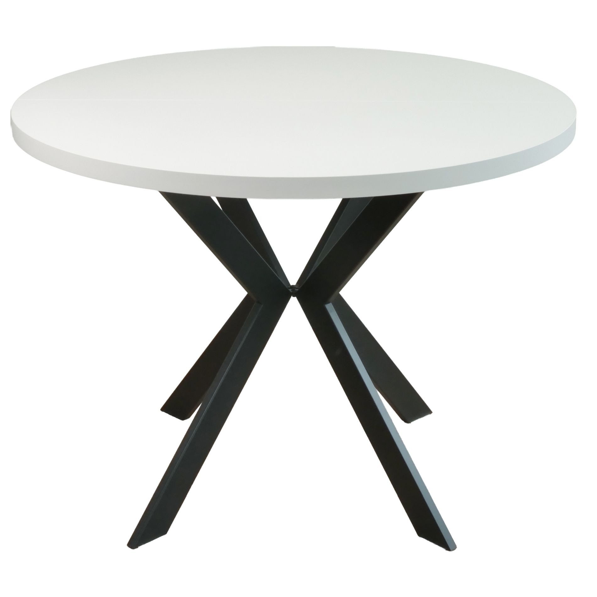 Selsey Esstisch CALLIONS, Esstisch ausziehbar rund Laminatplatte & Stahlgestell 100–180 cm