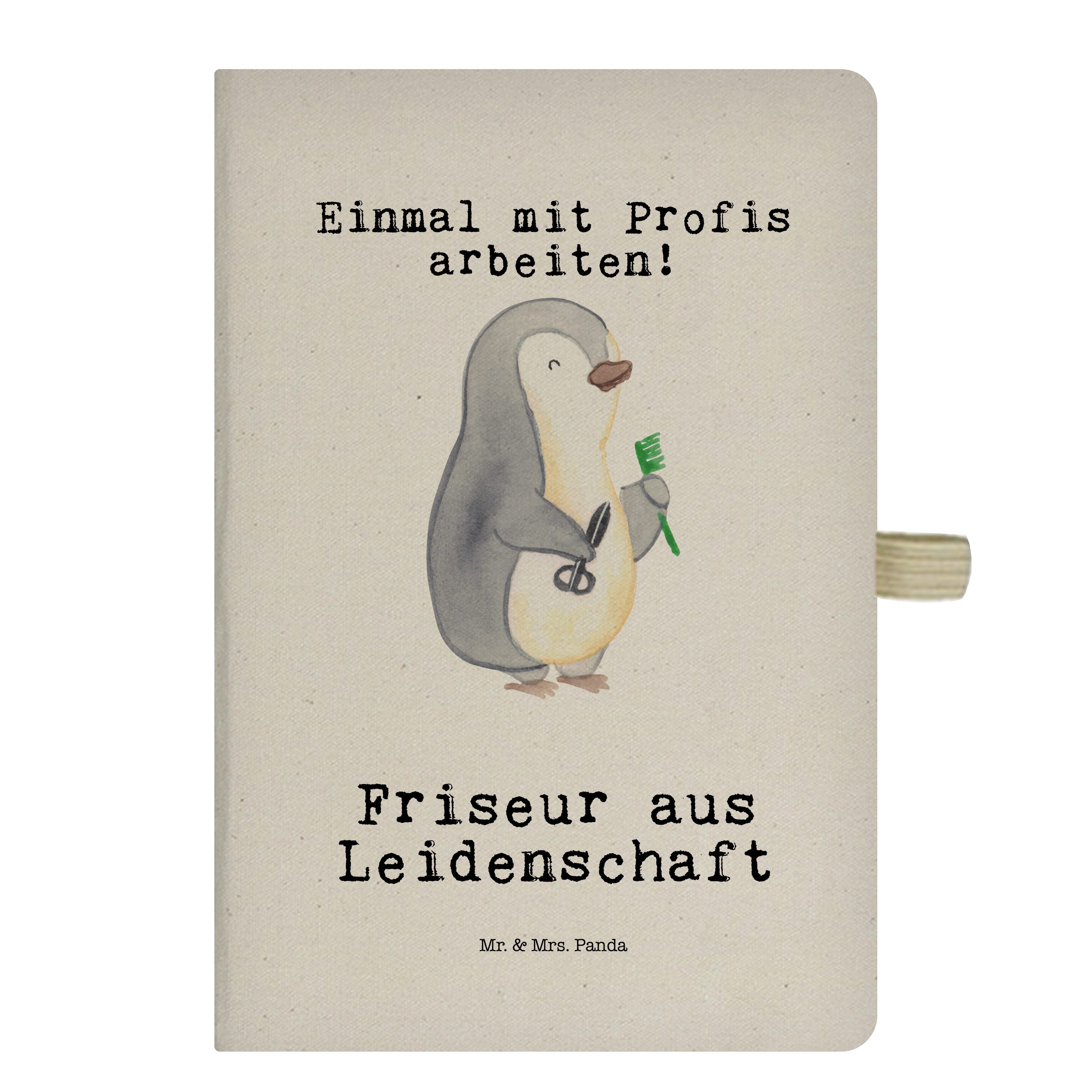 Mr. & Mrs. Panda Notizbuch Friseur aus Leidenschaft - Transparent - Geschenk, Eintragebuch, Barb Mr. & Mrs. Panda