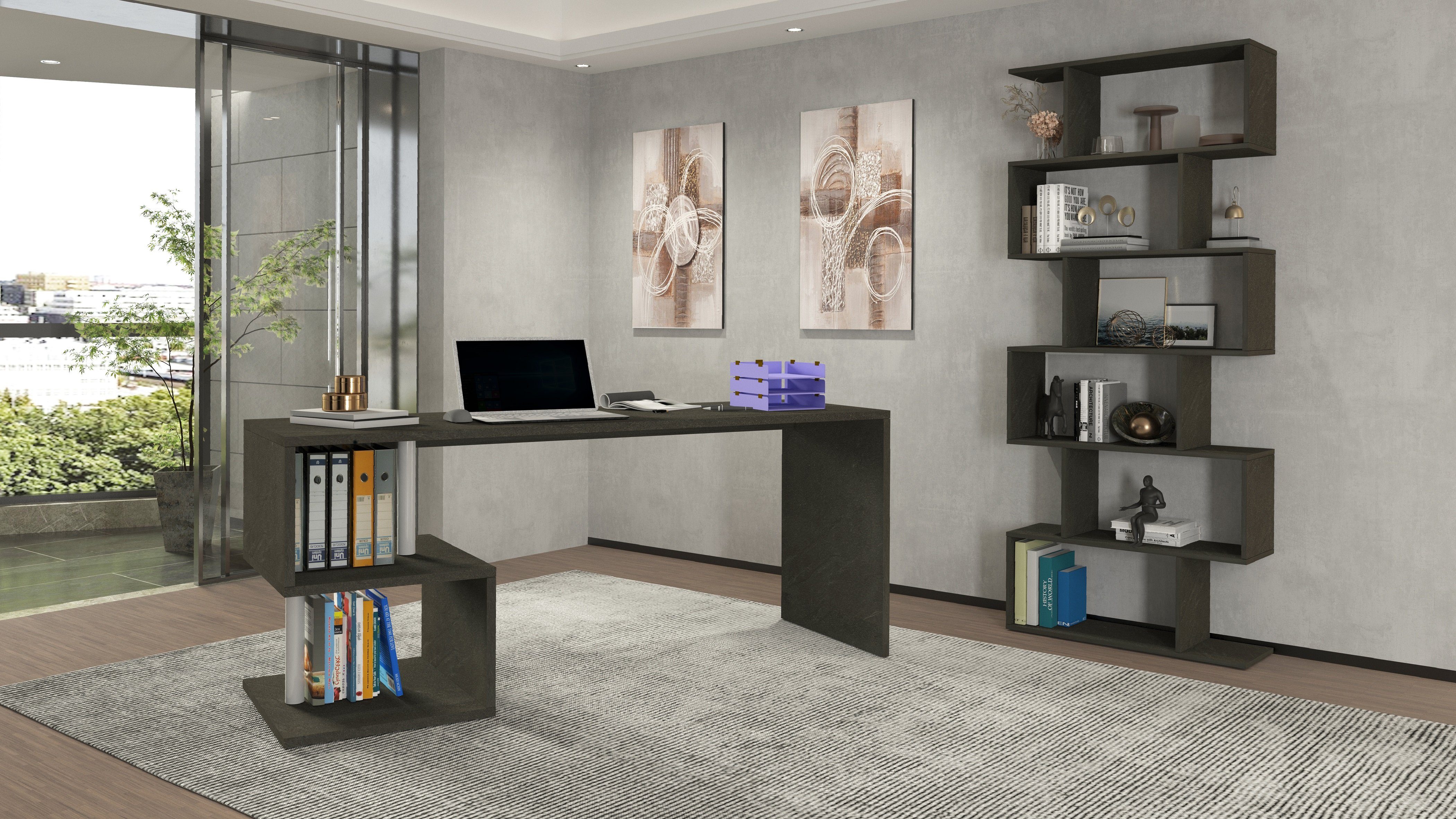 Home affaire Schreibtisch Esse, modernes Design, in verschiedenen Breiten, mit und ohne Monitoraufsatz, Made in Italy