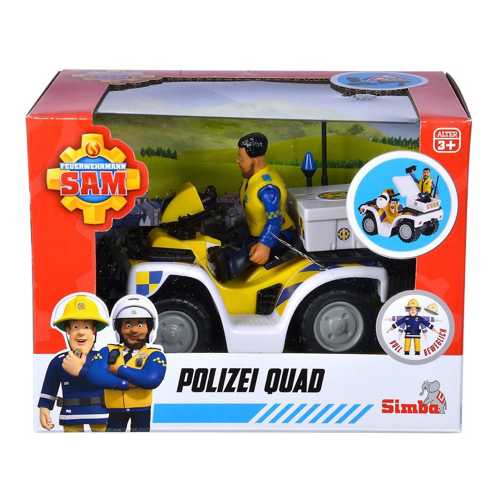Simba Dickie Spielfigur Spielfiguren Feuerwehrmann Sam Polizei Quad mit Figur